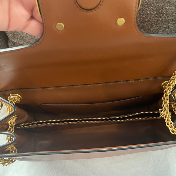 Valentino Garavani Stud Sign Shoulder Bag - Leather - Brown - Picture 3 of 6